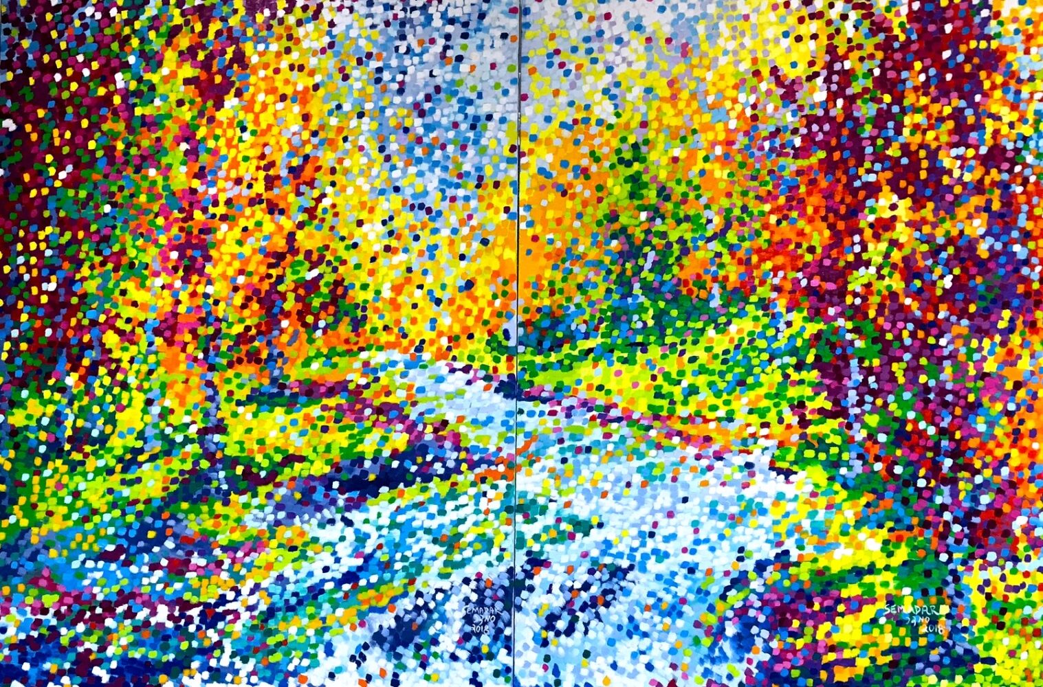 Santina Semadar Panetta Laval Dyptic 48x72 Oil Huile 2018