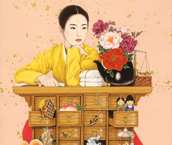 So eun Park Room Dreamlike 116.8X72.7cm 순지에 수간채색 펄 2020 copy
