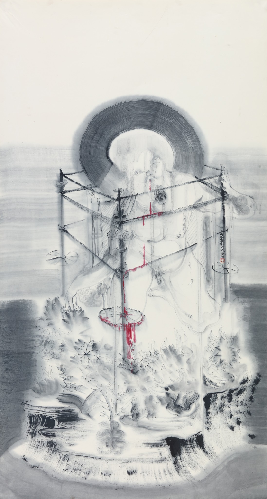 Li Huichang, Grudge series-2, ink on rice paper, 36_ x70_